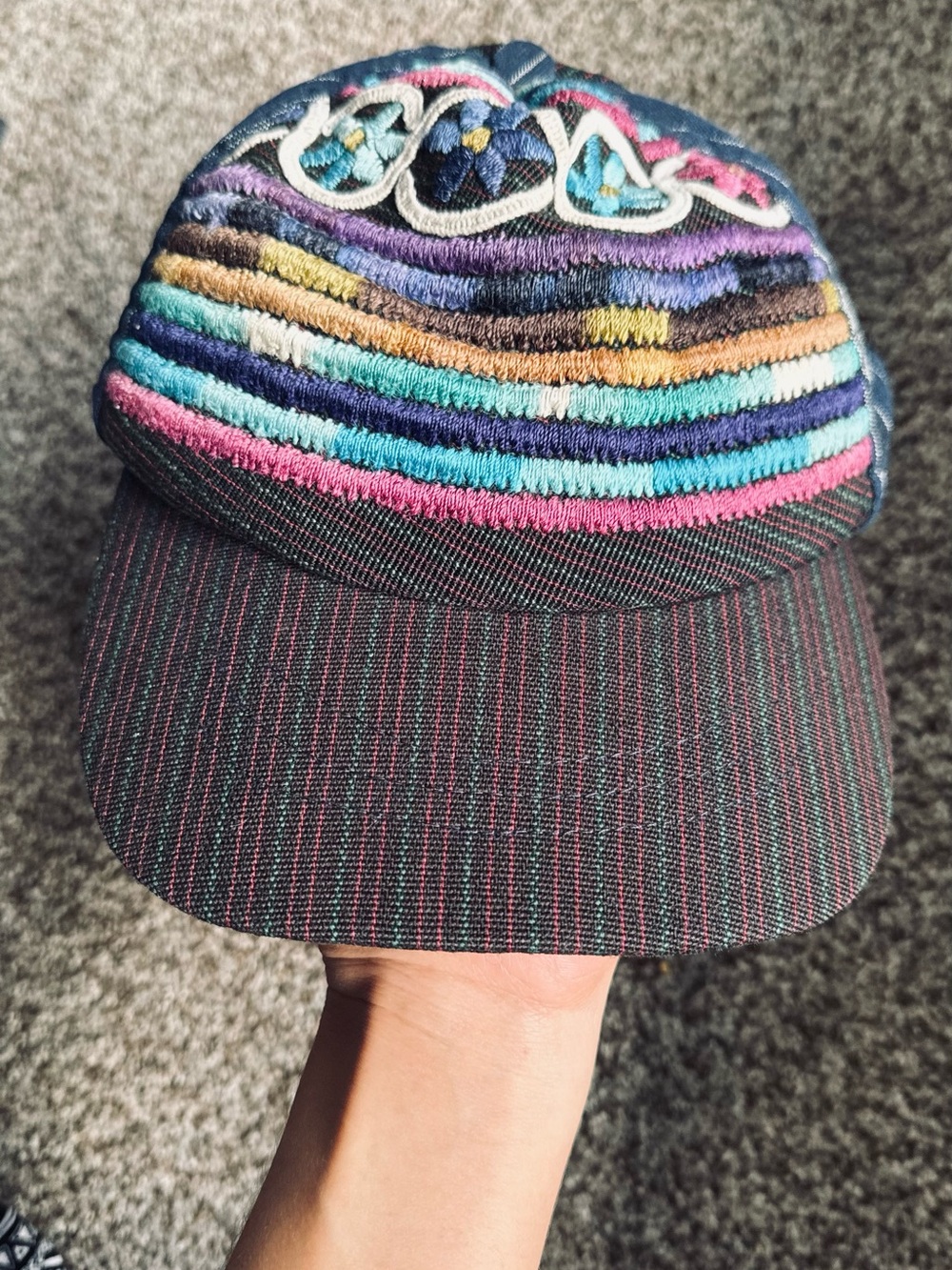 Guatemala Embroidered Multicolor Unique Striped Cap